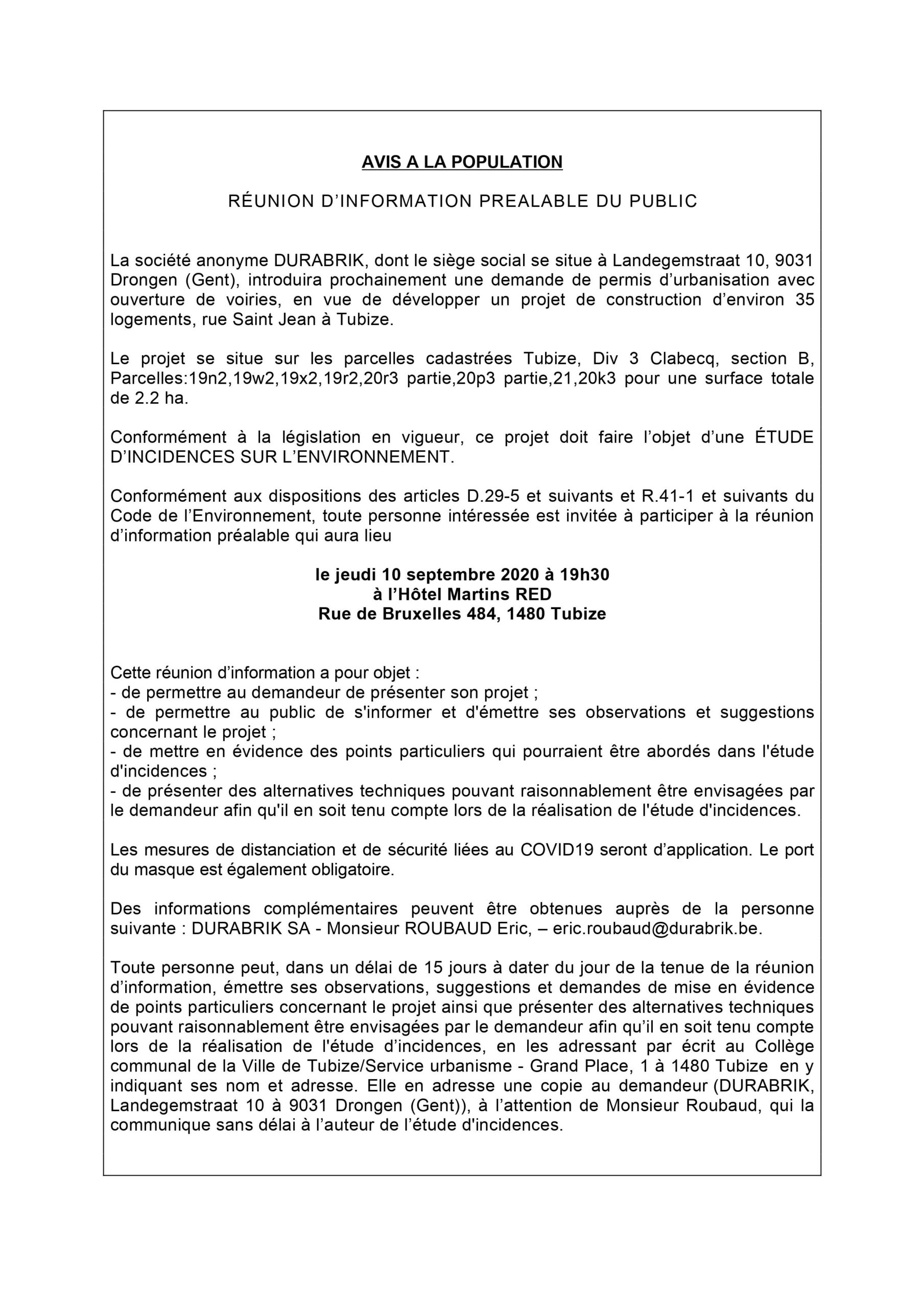 1. DURABRIK RIP 10092020 FR - avis à la presse